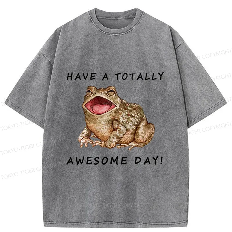 Tokyo-Tiger Toad Is Very Happy Washed T-Shirt
