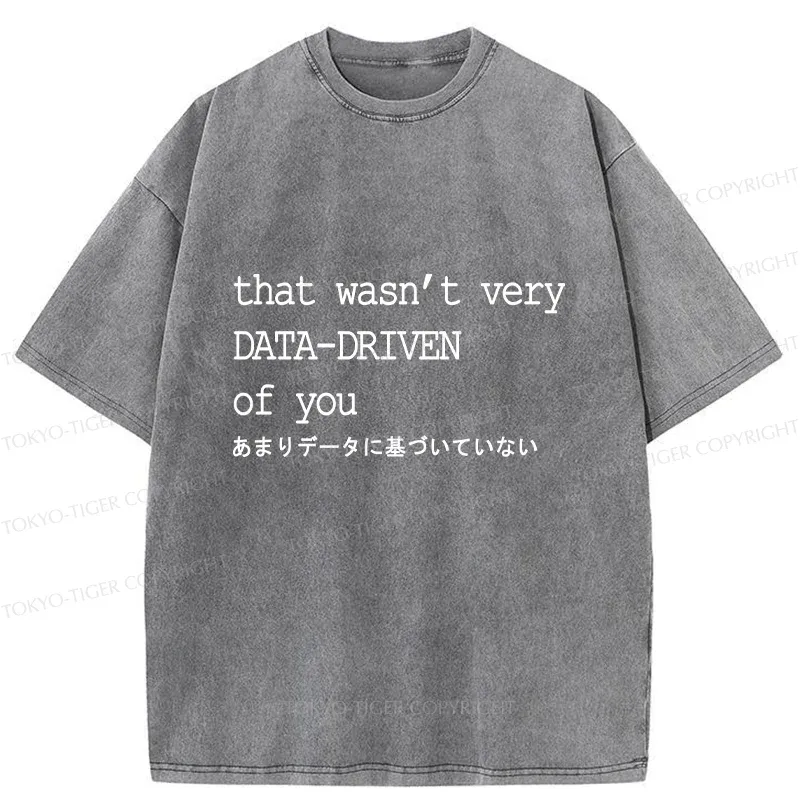 Tokyo-Tiger Funny Data-driven Washed T-Shirt