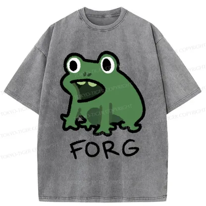 Tokyo-Tiger Funny Forg Japan Washed T-Shirt