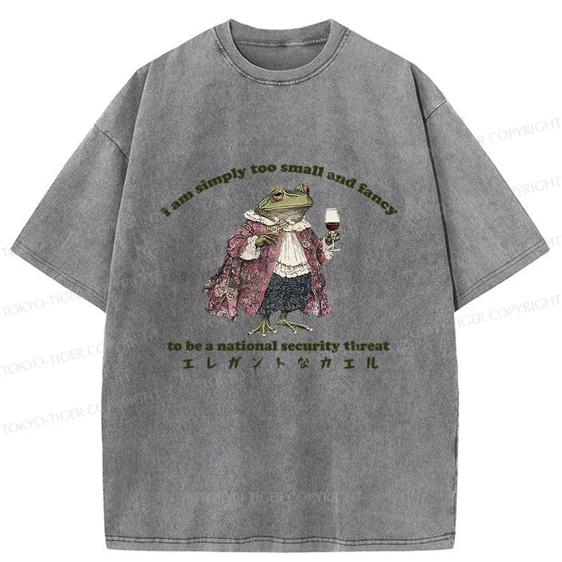 Tokyo-Tiger Elegant Frog Washed T-Shirt