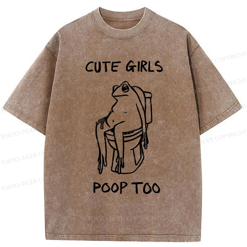 Tokyo-Tiger Pooping Frog Washed T-Shirt