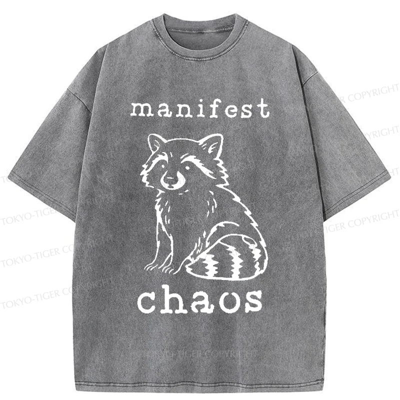 Tokyo-Tiger Manifest Chaos Raccoon Washed T-Shirt