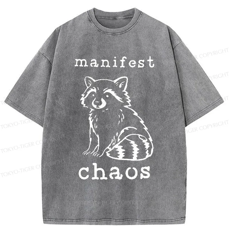 Tokyo-Tiger Manifest Chaos Raccoon Washed T-Shirt