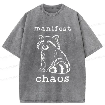 Tokyo-Tiger Manifest Chaos Raccoon Washed T-Shirt