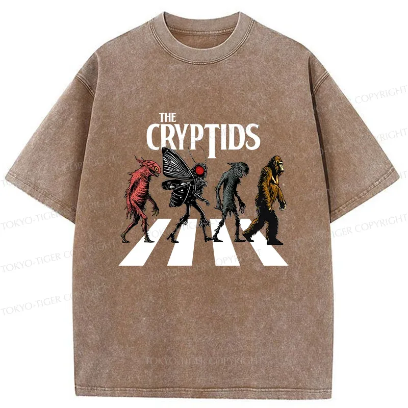 Tokyo-Tiger Monsters Crossing The Road Washed T-Shirt