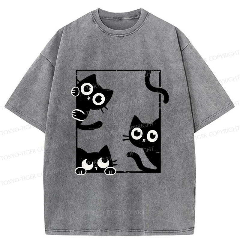 Tokyo-Tiger Looking At Your Cats Washed T-Shirt