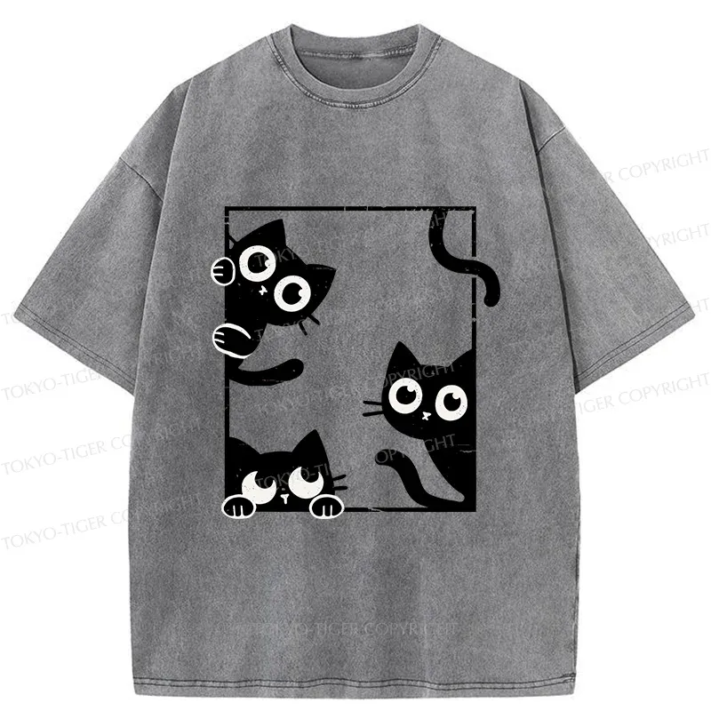 Tokyo-Tiger Looking At Your Cats Washed T-Shirt