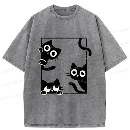 Tokyo-Tiger Looking At Your Cats Washed T-Shirt