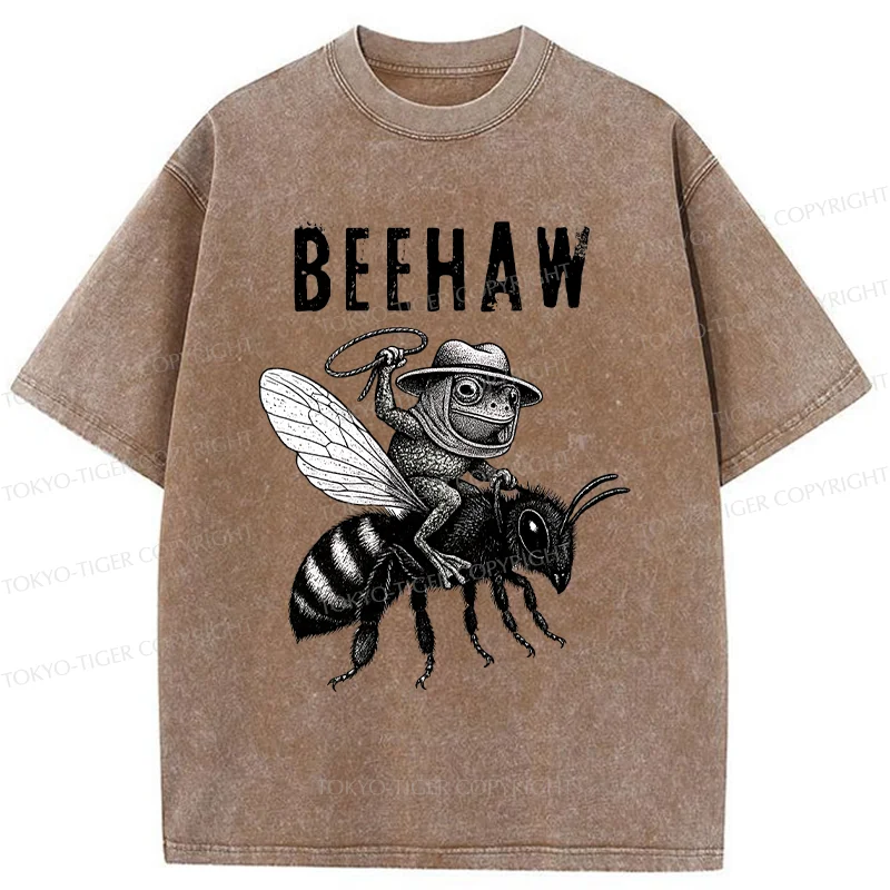 Tokyo-Tiger Beehaw Funny Washed T-Shirt