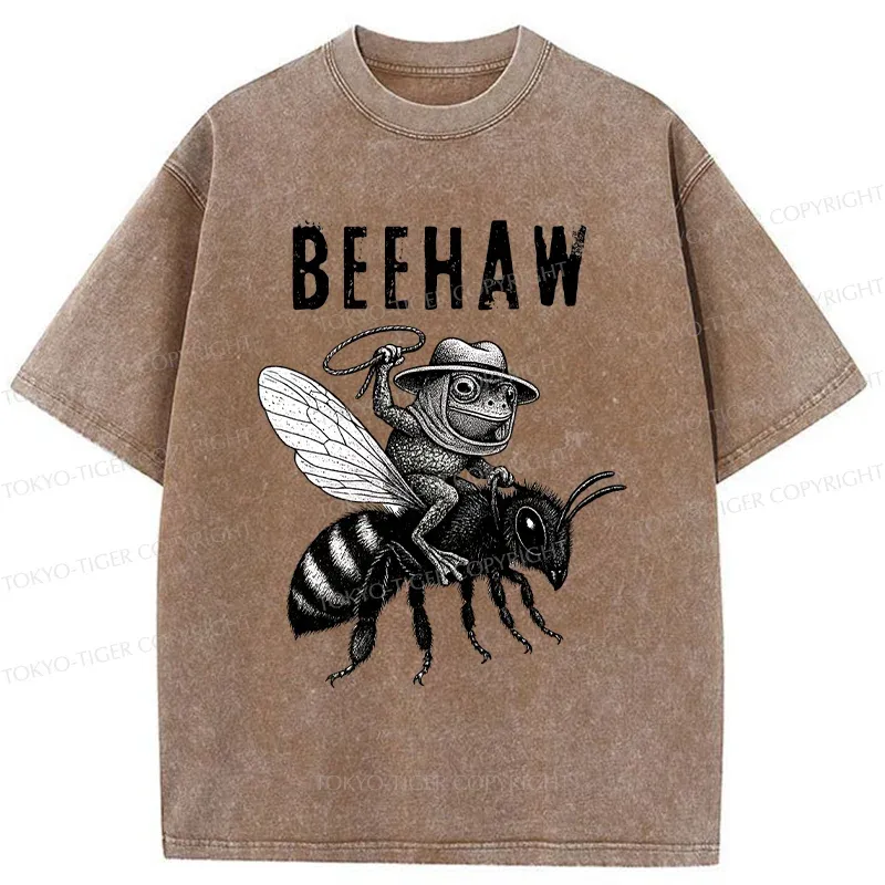 Tokyo-Tiger Beehaw Funny Washed T-Shirt