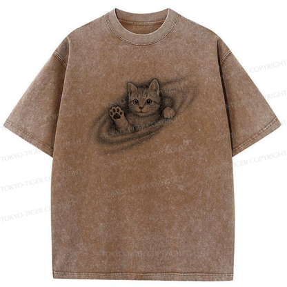 Tokyo-Tiger Little Galaxy Cat Washed T-Shirt