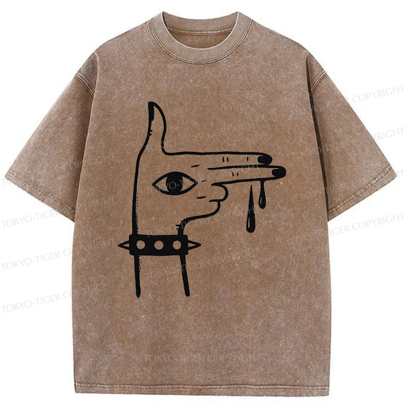 Tokyo-Tiger Rock Gesture Washed T-Shirt