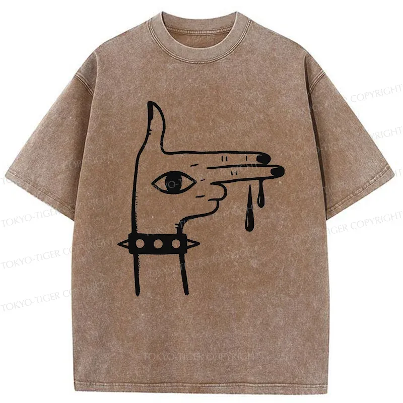 Tokyo-Tiger Rock Gesture Washed T-Shirt