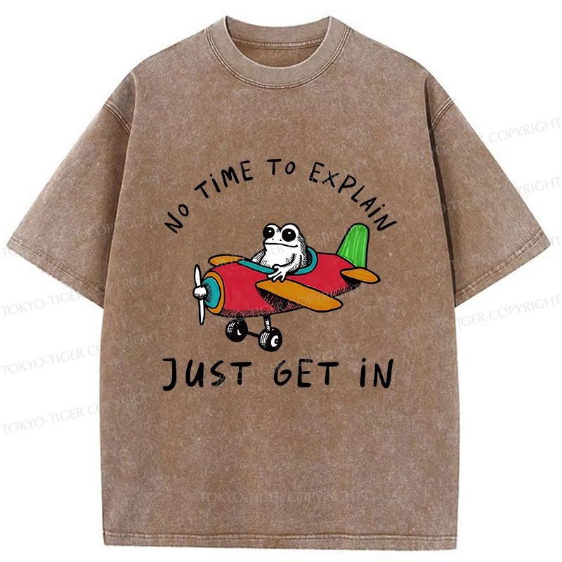 Tokyo-Tiger Frog Flying A Plane Washed T-Shirt