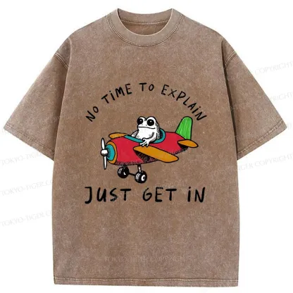 Tokyo-Tiger Frog Flying A Plane Washed T-Shirt