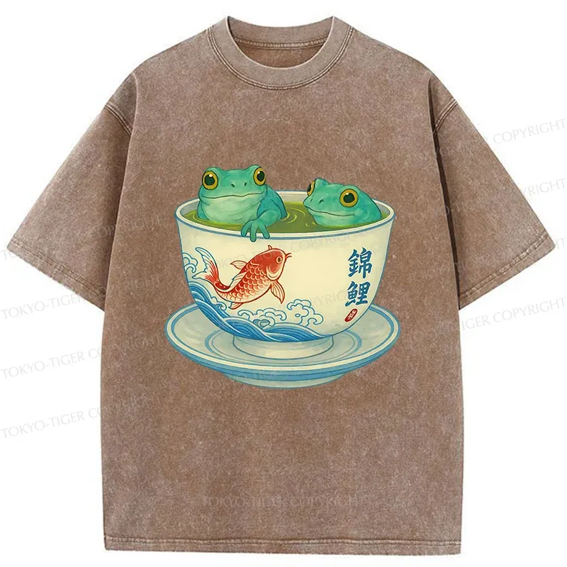 Tokyo-Tiger Frog Tea Washed T-Shirt