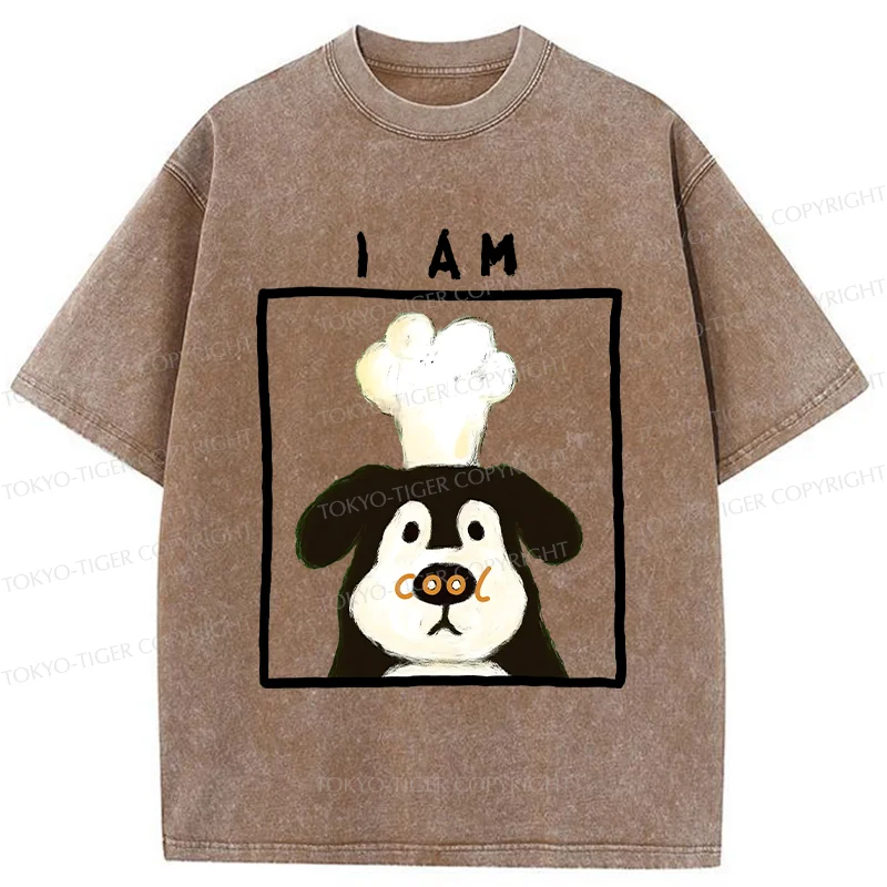 Tokyo-Tiger Cool Dog Chef Washed T-Shirt