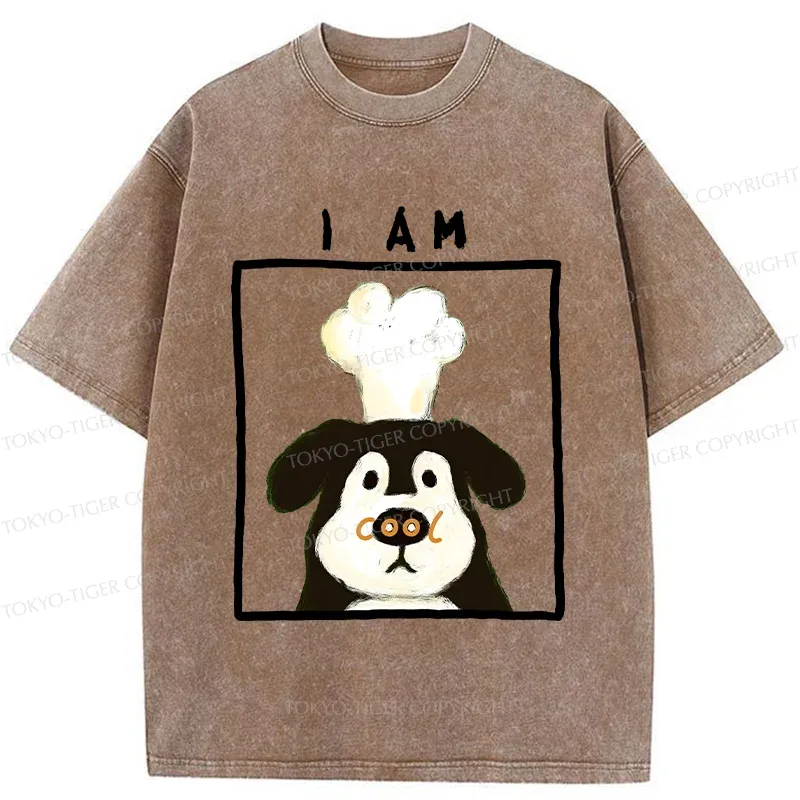 Tokyo-Tiger Cool Dog Chef Washed T-Shirt