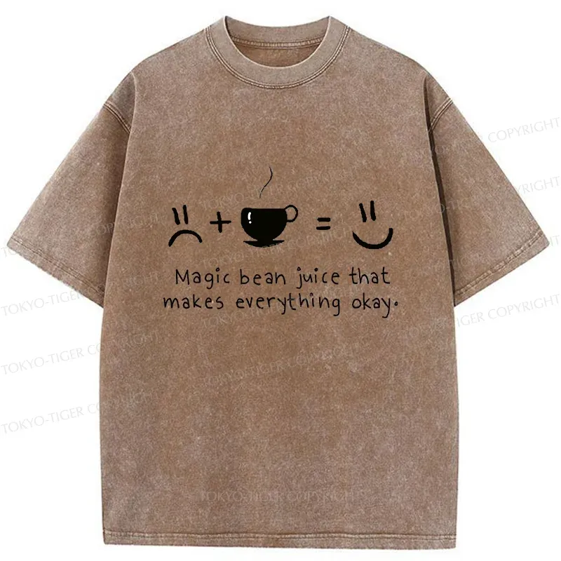 Tokyo-Tiger Magic Coffee Beans Washed T-Shirt