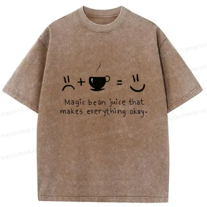 Tokyo-Tiger Magic Coffee Beans Washed T-Shirt