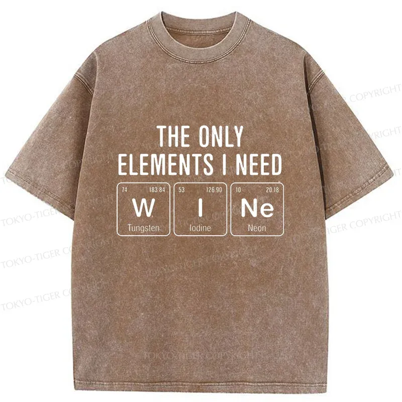 Tokyo-Tiger Wine Element Funny Washed T-Shirt