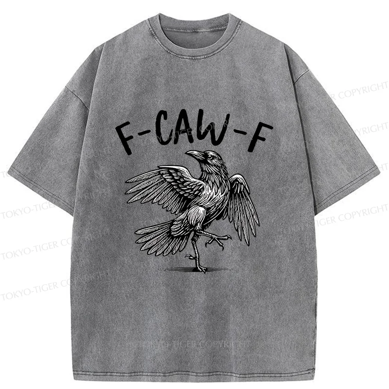 Tokyo-Tiger Crow's Cry Funny Washed T-Shirt