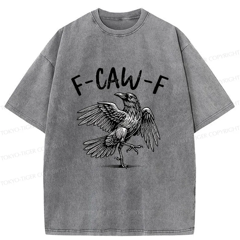 Tokyo-Tiger Crow's Cry Funny Washed T-Shirt Sale