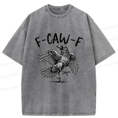 Tokyo-Tiger Crow's Cry Funny Washed T-Shirt