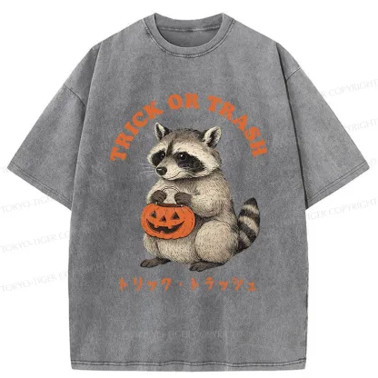 Tokyo-Tiger Halloween Raccoon Washed T-Shirt