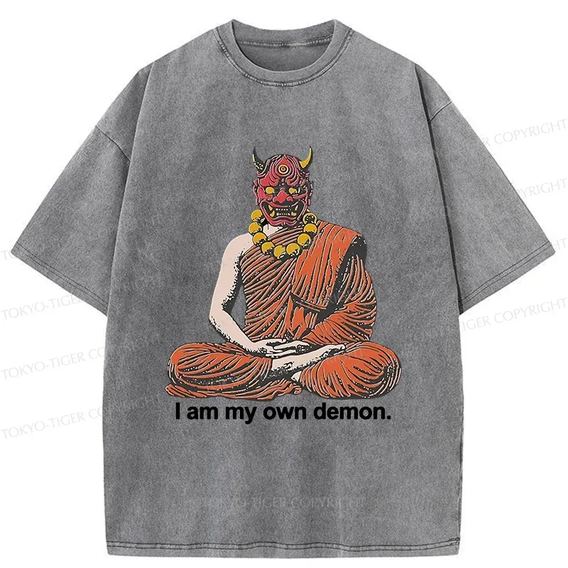 Tokyo-Tiger l Am My Own Demon Washed T-Shirt
