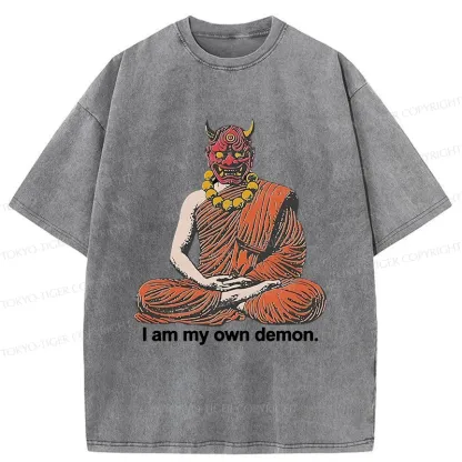 Tokyo-Tiger l Am My Own Demon Washed T-Shirt