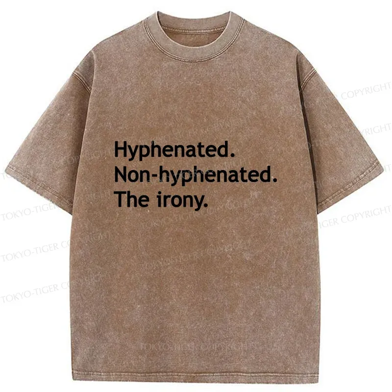 Tokyo-Tiger Hyphenated Funny Washed T-Shirt
