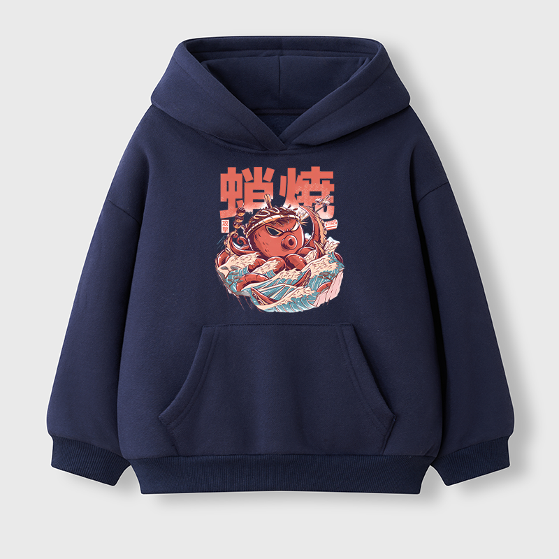Tokyo-Tiger The Great Wave Takoyaki Kids Fleece Lined Hoodie