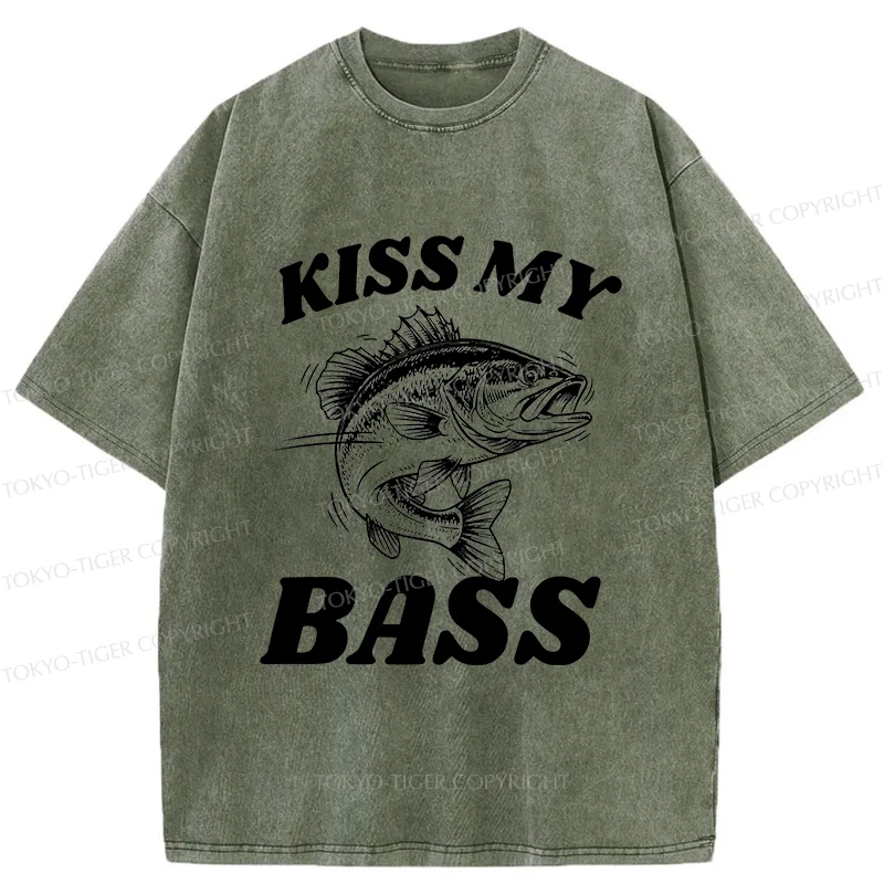 Tokyo-Tiger Bass Pun Funny Washed T-Shirt