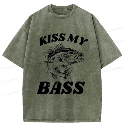 Tokyo-Tiger Bass Pun Funny Washed T-Shirt