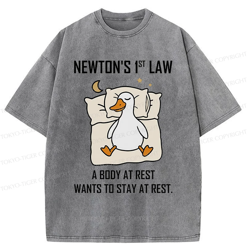 Tokyo-Tiger Sleeping Duck funny Washed T-Shirt