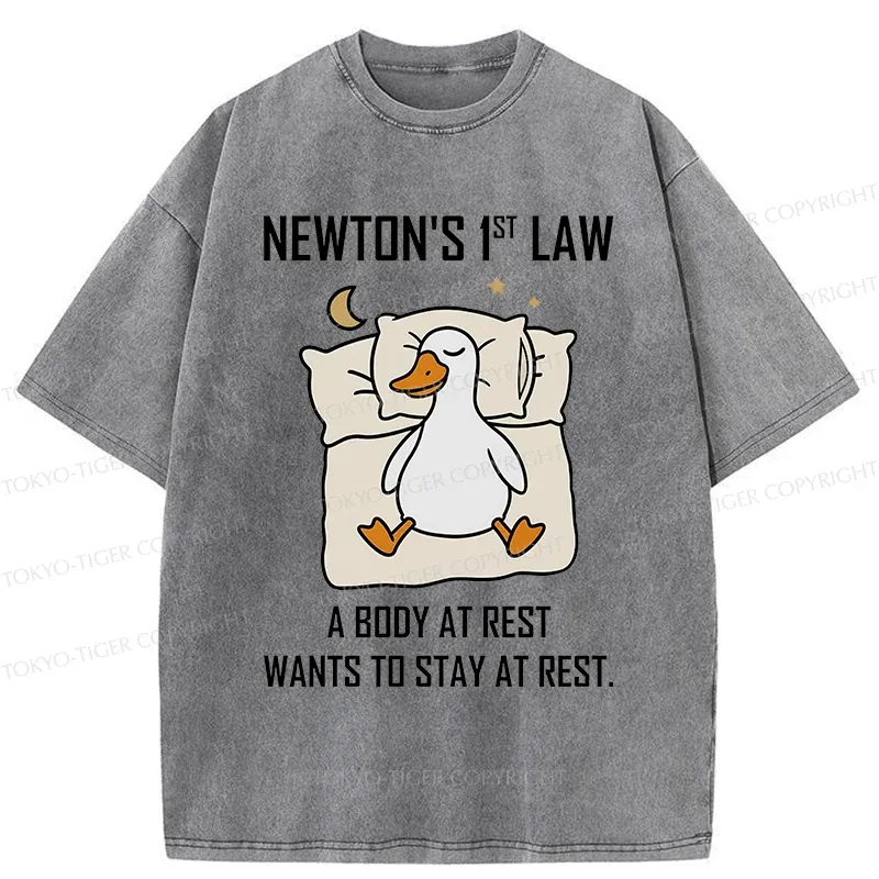 Tokyo-Tiger Sleeping Duck funny Washed T-Shirt