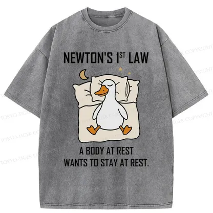 Tokyo-Tiger Sleeping Duck funny Washed T-Shirt