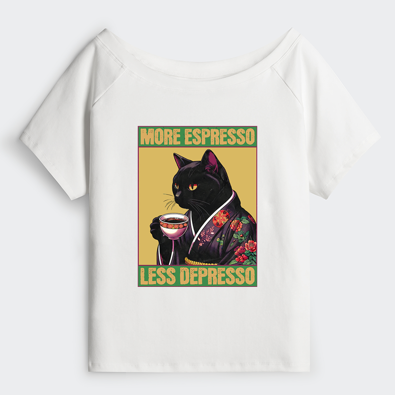 Tokyo-Tiger Up Caffeine Down Depression Off Shoulder T-Shirt