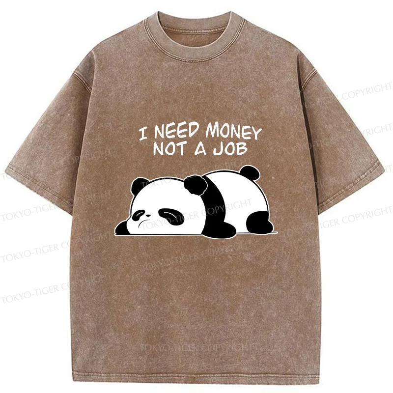 Tokyo-Tiger Lazy Panda Washed T-Shirt