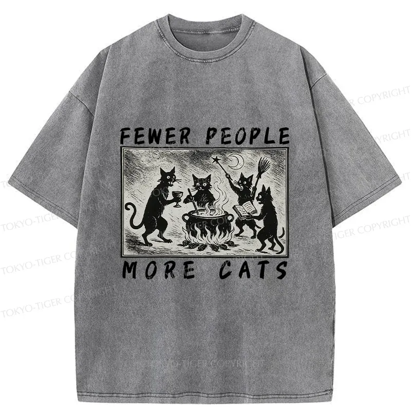 Tokyo-Tiger More Cats Funny Washed T-Shirt Sale
