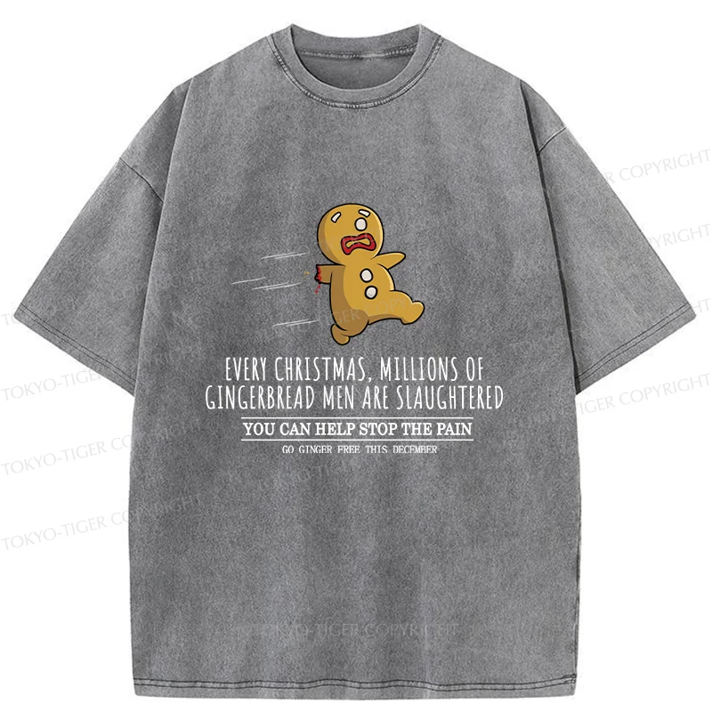 Tokyo-Tiger Gingerbread Man Disaster Washed T-Shirt