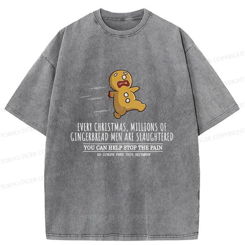 Tokyo-Tiger Gingerbread Man Disaster Washed T-Shirt