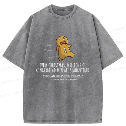 Tokyo-Tiger Gingerbread Man Disaster Washed T-Shirt