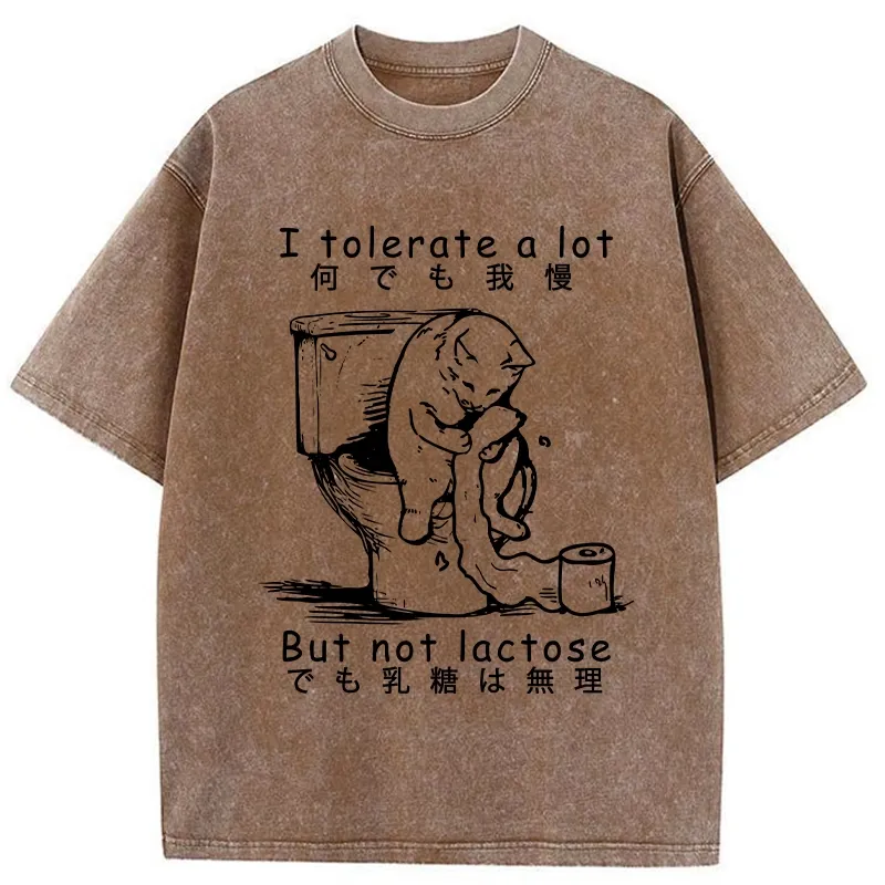 Tokyo-Tiger I Am Lactose Intolerant Washed T-Shirt