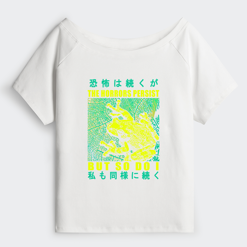 Tokyo-Tiger The Horrors Persist Frog Off Shoulder T-Shirt