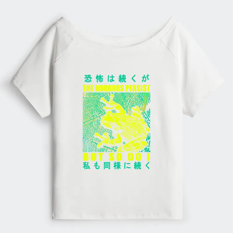 Tokyo-Tiger The Horrors Persist Frog Off Shoulder T-Shirt