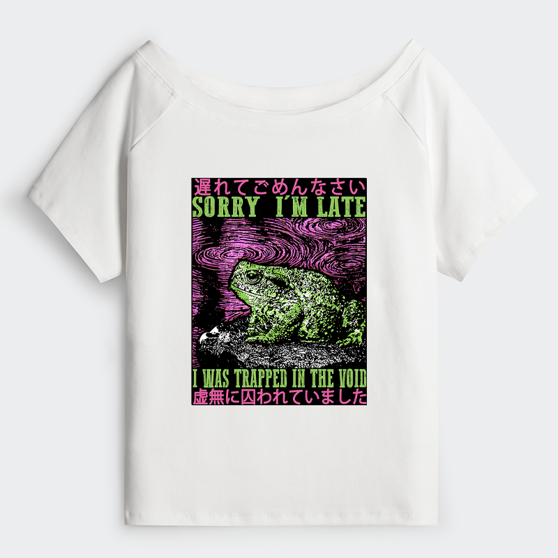 Tokyo-Tiger Frogs Trapped In The Void Off Shoulder T-Shirt