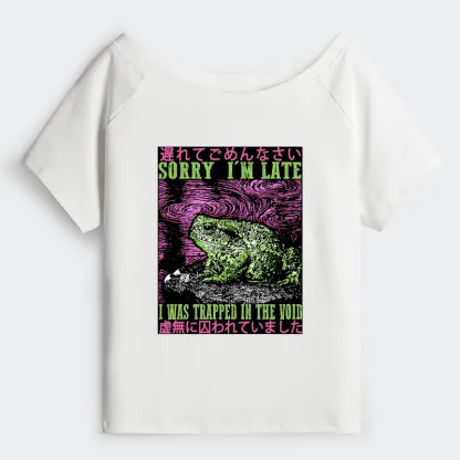 Tokyo-Tiger Frogs Trapped In The Void Off Shoulder T-Shirt