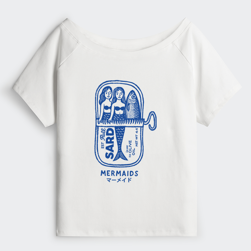 Tokyo-Tiger Mermaid Can Off Shoulder T-Shirt